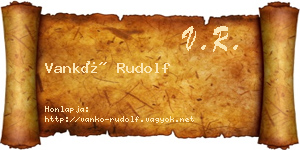 Vankó Rudolf névjegykártya